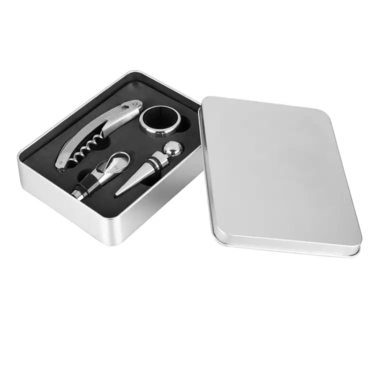 4pcs Weinwerkzeuge Zinnbox Weinset